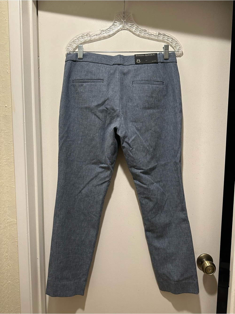 NWT Banana Republic Sloan Blue/Grey Dress Pants Size 8R - Picture 2 of 5